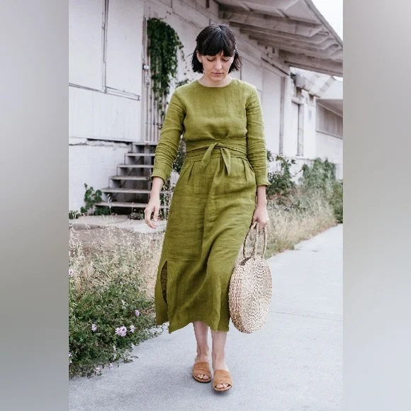 Fauxgerty “The Frannie” Vintage Linen Dress - Picture 1 of 6